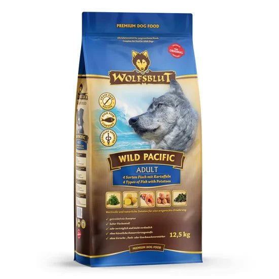 Wolfsblut Wild Pacific Adult суха храна за кучета с дива тихоокеанска риба и картофи, 12.5 кг - Wolfsblut храна за кучета